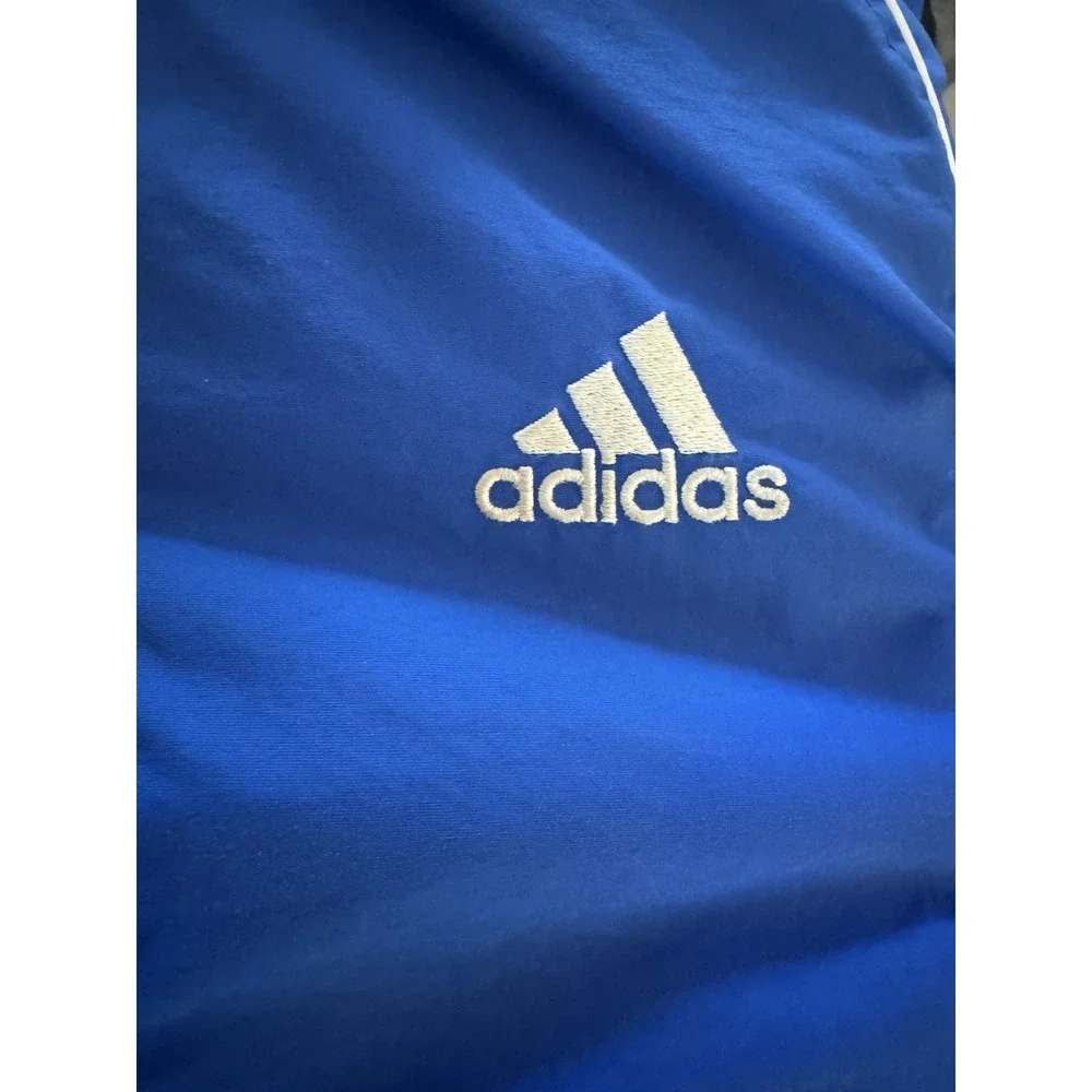 Adidas Blue Windbreaker Jacket Kids XL Big Logo 3 Stripe Athletic‎ Coat
